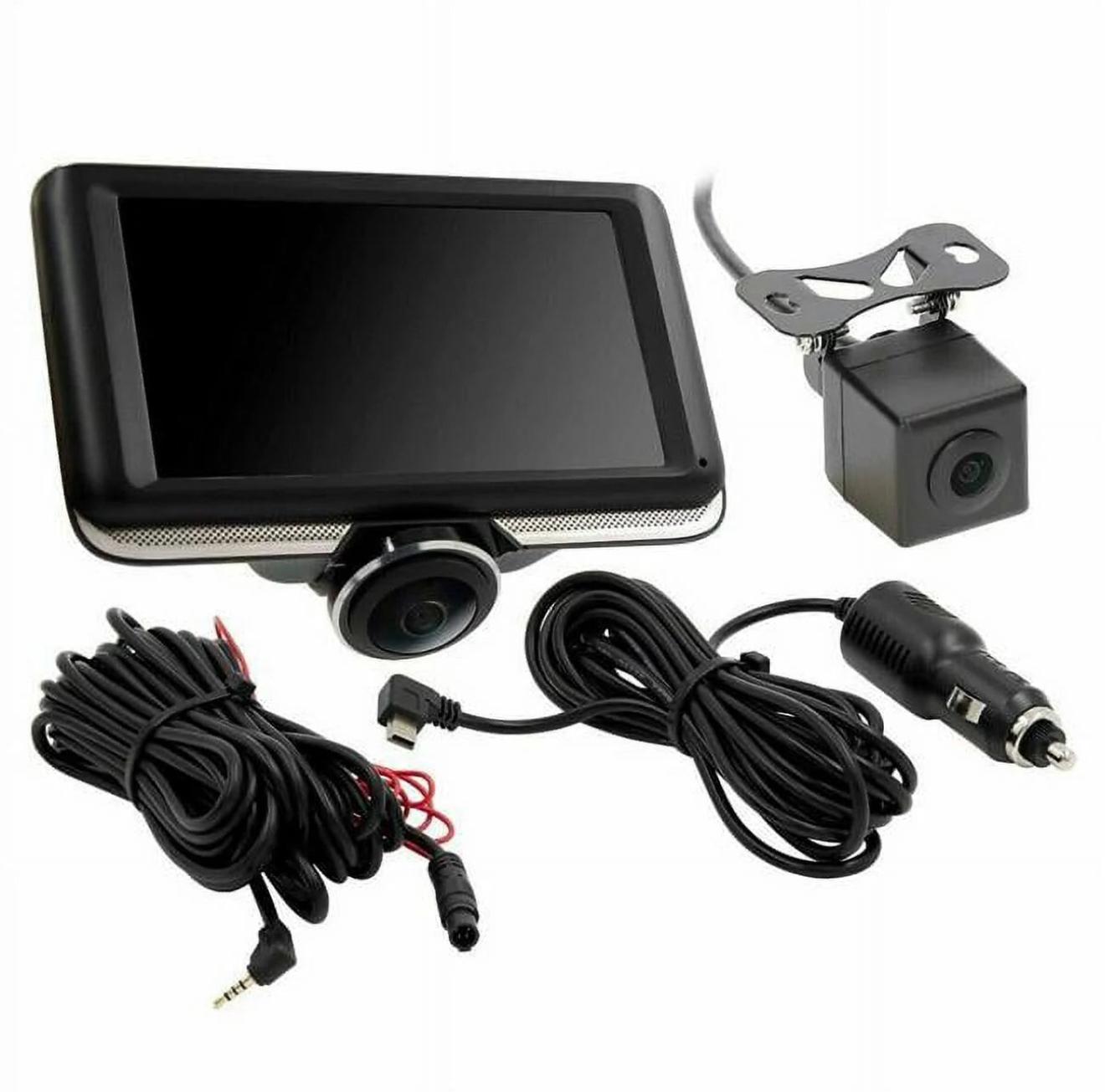 IBEAM TE-DVR360 360° VIEW DASH CAM W/ REAR-VIEW CAMERA & 4" LCD TOUCHSCREEN