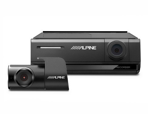 Alpine DVR-C320R | Premium 1080p HD Night Vision Dash Camera Bundle (Front + Rear) with Built-In Drive Assist