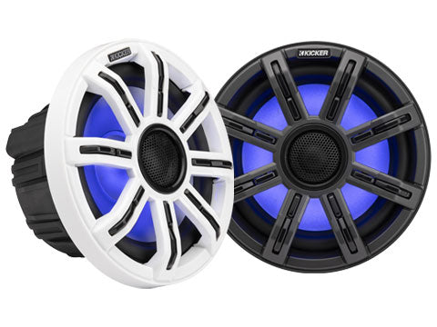 Kicker MSC8 | Altavoces marinos de 2 vías y 8" con iluminación LED RGBW