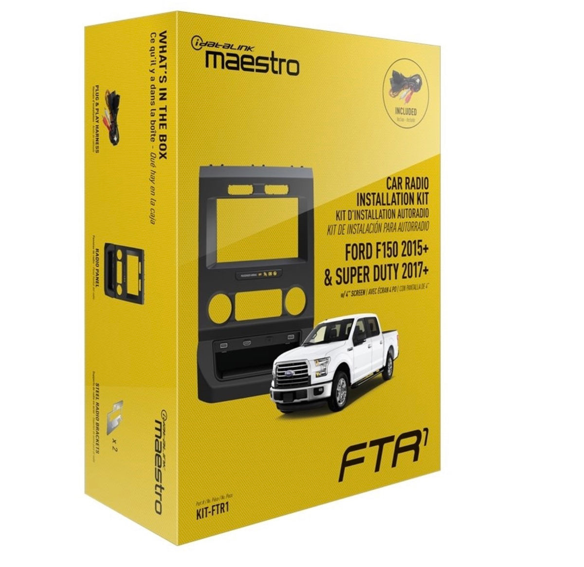 Maestro KIT-F150 / Kit de tablero y T-Harness para camionetas Ford F150 2013-2014 con pantalla de 4.3"