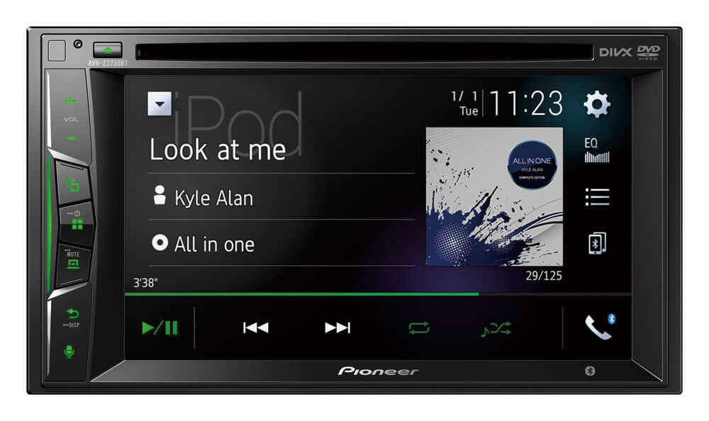 Pioneer AVH-Z2250BT | Bluetooth Reproductor de DVD CD MP3 Android iPhone USB Aux 6 Canales 6.2"