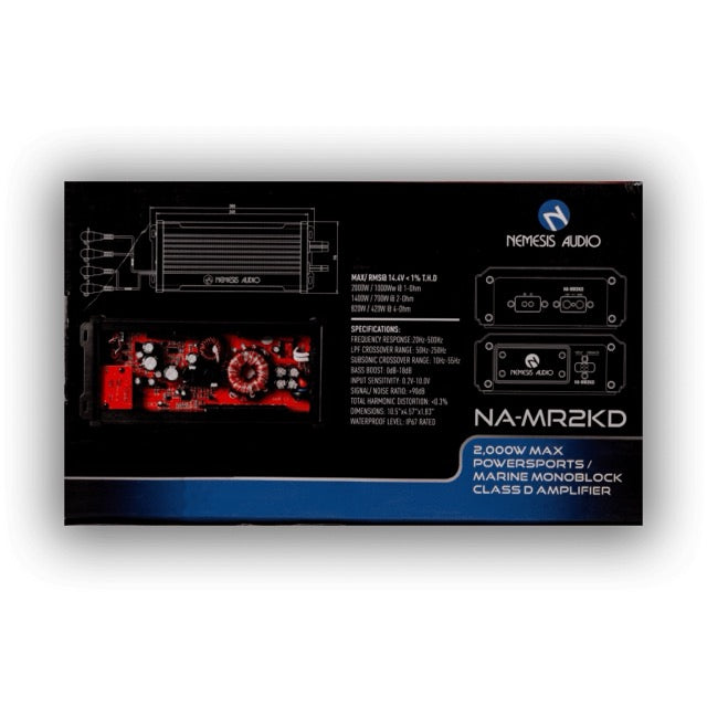 Nemesis NA-MR2KD 2000W MAX/1000W RMS Marine/Powersports Class D Monoblock Amplifier