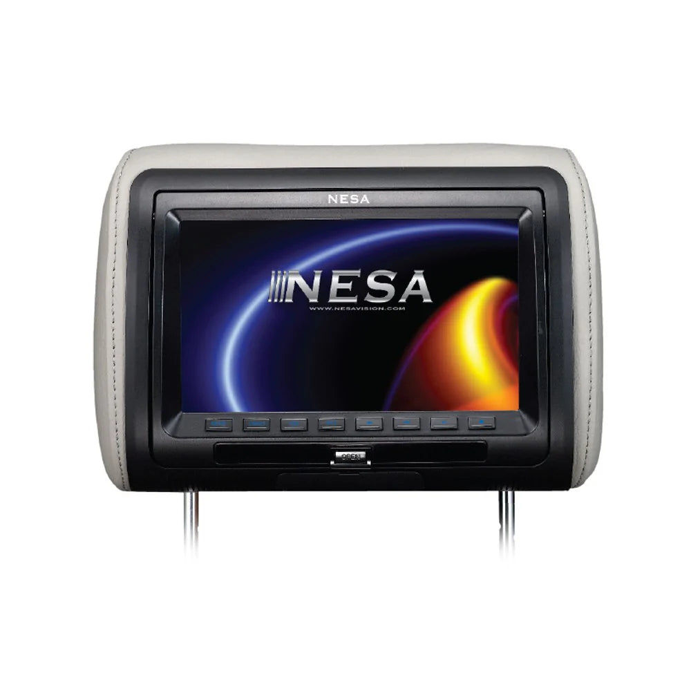 Serie de monitores para reposacabezas NESA NPM-989DHD-Smart Rainbow con monitor de reposacabezas Smart Rainbow de 9" de ancho con reproductor de discos multimedia y reproductor multimedia digital Full HD 1080P