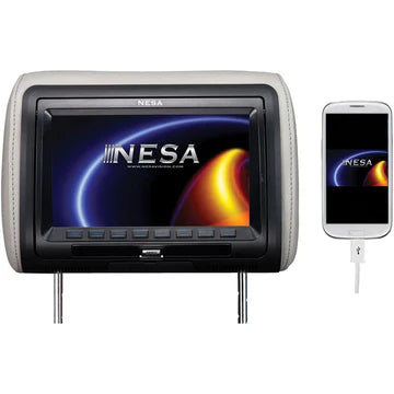 Serie de monitores para reposacabezas NESA NPM-989DHD-Smart Rainbow con monitor de reposacabezas Smart Rainbow de 9" de ancho con reproductor de discos multimedia y reproductor multimedia digital Full HD 1080P