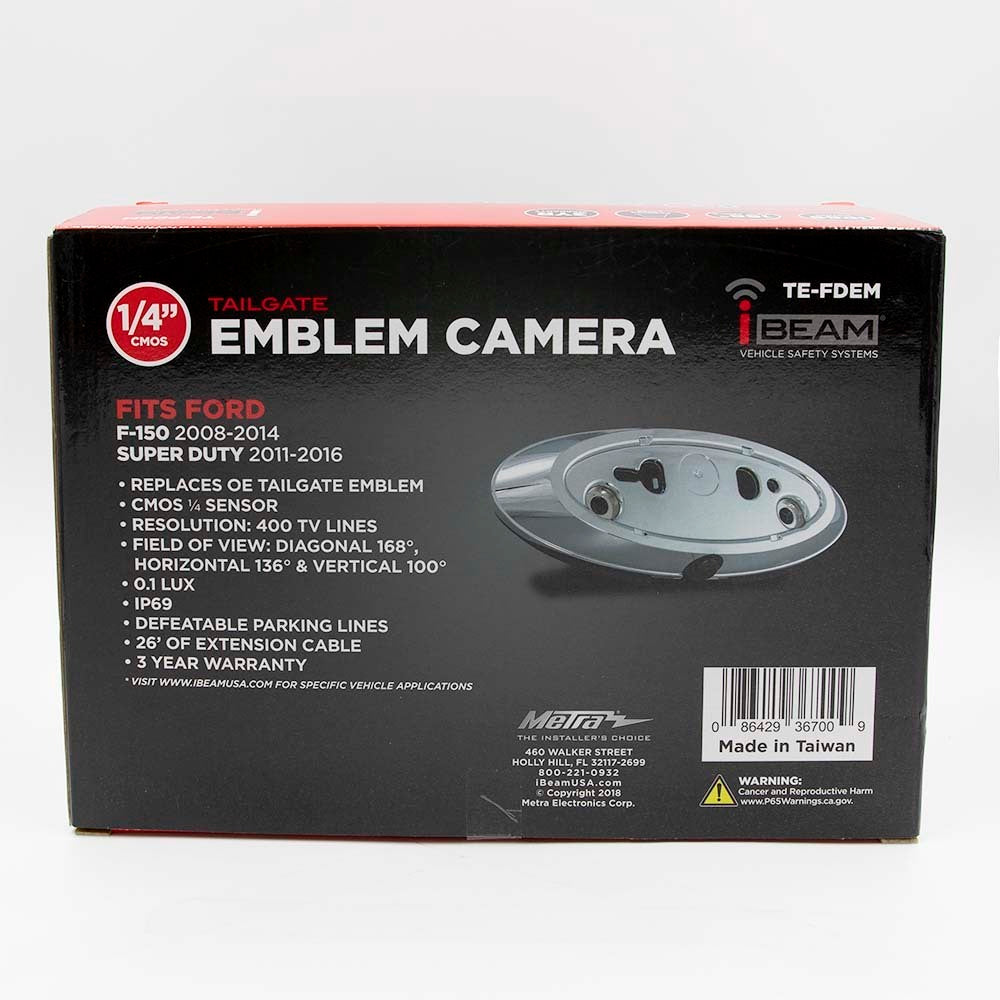 IBeam TE-FDEM - Cámara con emblema para camiones Ford 2003-2017