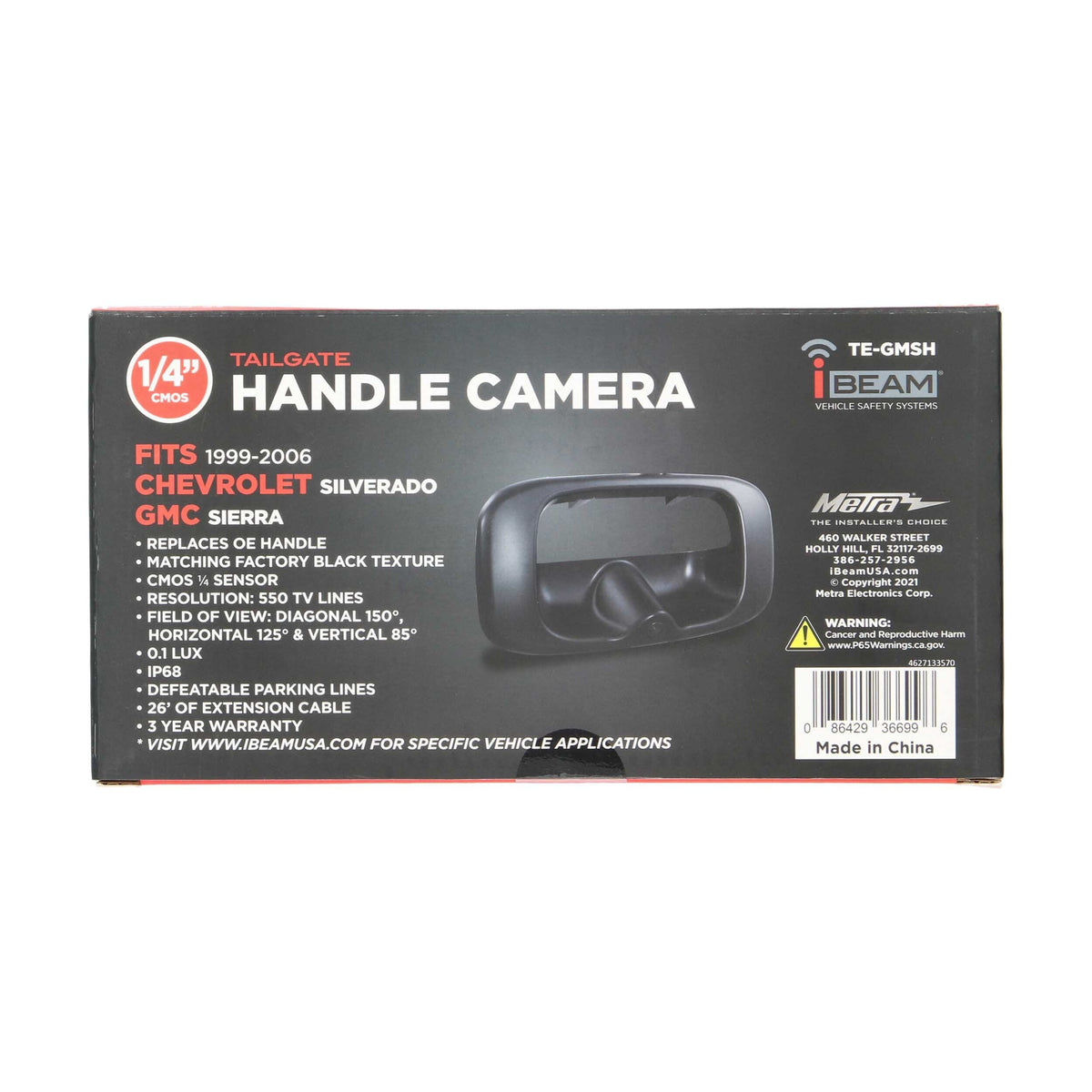 IBeam TE-GMSH - Cámara para manija de portón trasero de Chevrolet Silverado/GMC Sierra 99-06
