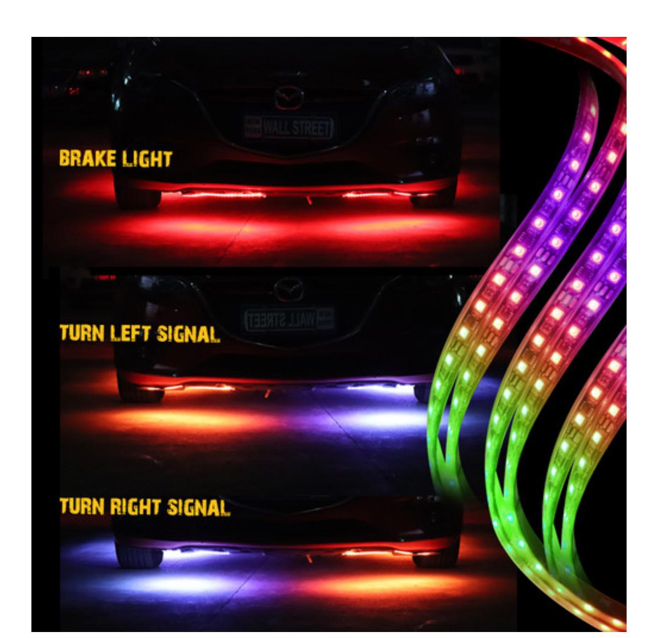 GENSSI 4PC-UNDRGLOW-CHS - 4 Strip Flexible Chase LED Under Body Glow Kit Wireless with Remote Control