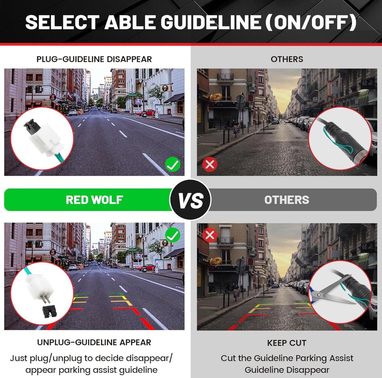 RED WOLF Tailgate Handle W/Reverse Backup Camera