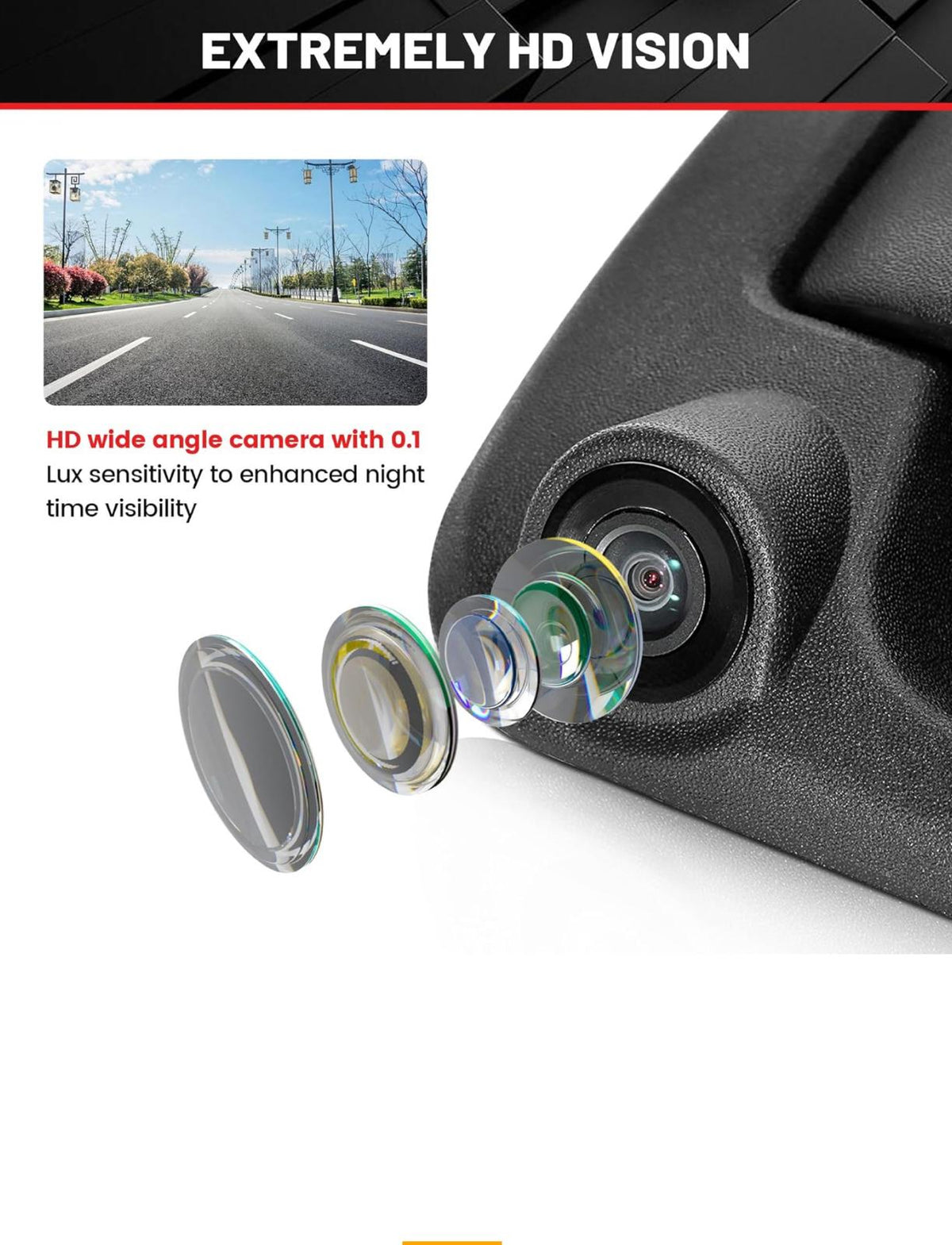 RED WOLF Tailgate Handle W/Reverse Backup Camera