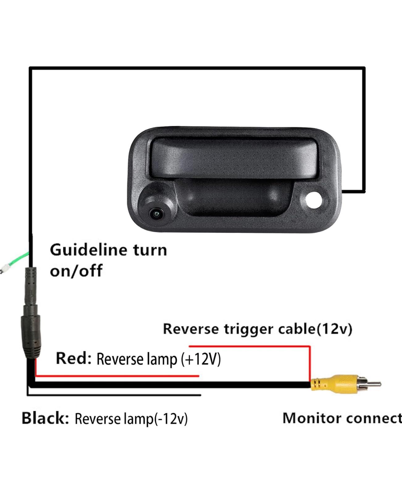 RED WOLF Tailgate Handle W/Reverse Backup Camera