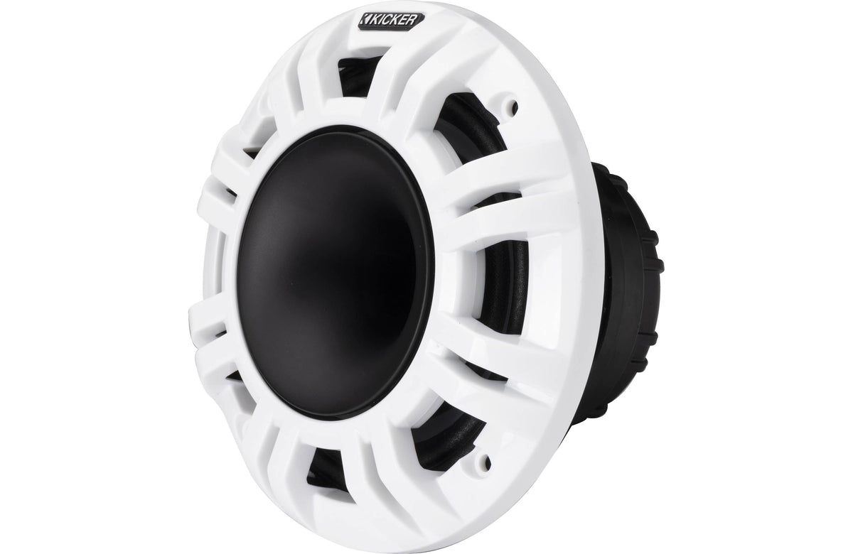 Kicker 48KMXL654 | 6-1/2" marine speakers with white and charcoal grilles