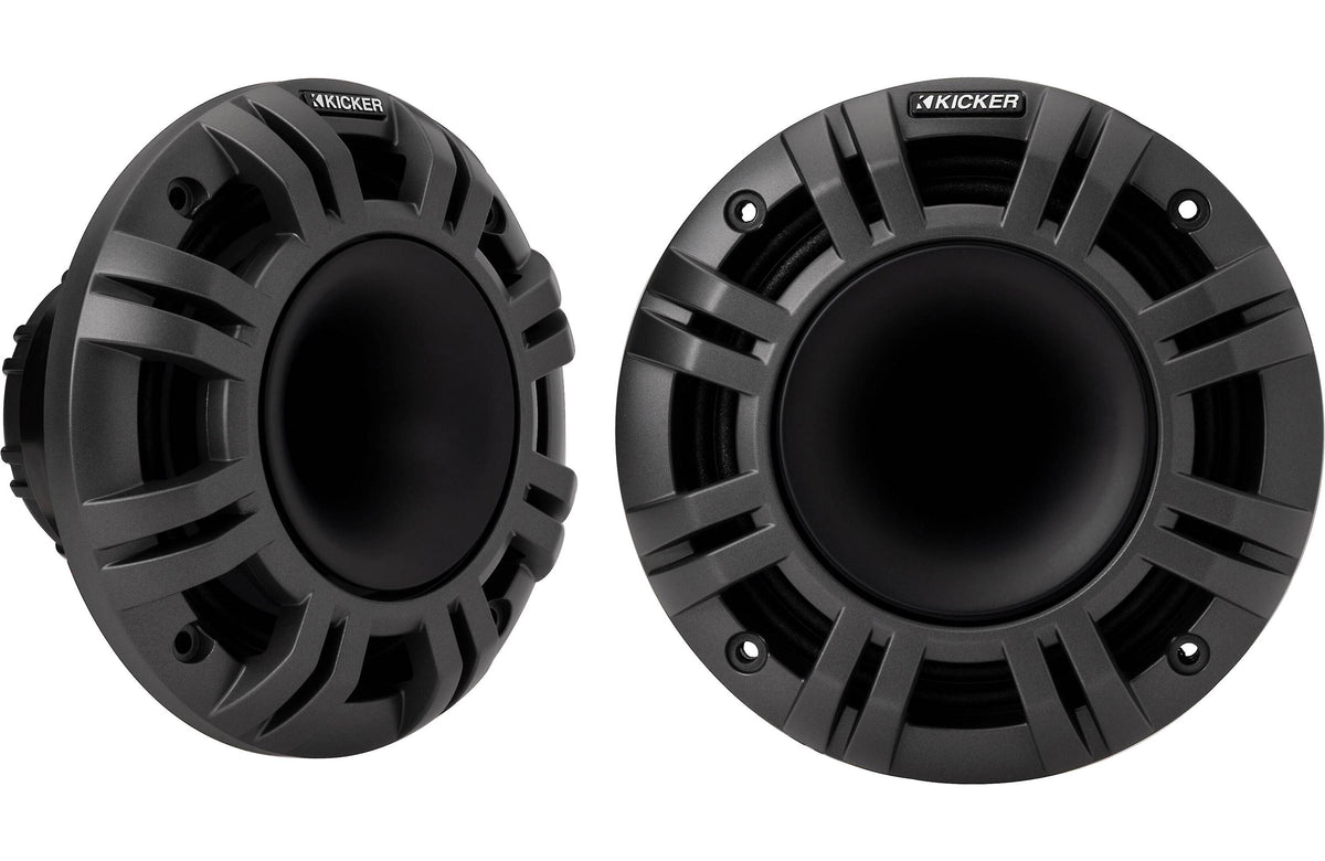 Kicker 48KMXL654 | 6-1/2" marine speakers with white and charcoal grilles