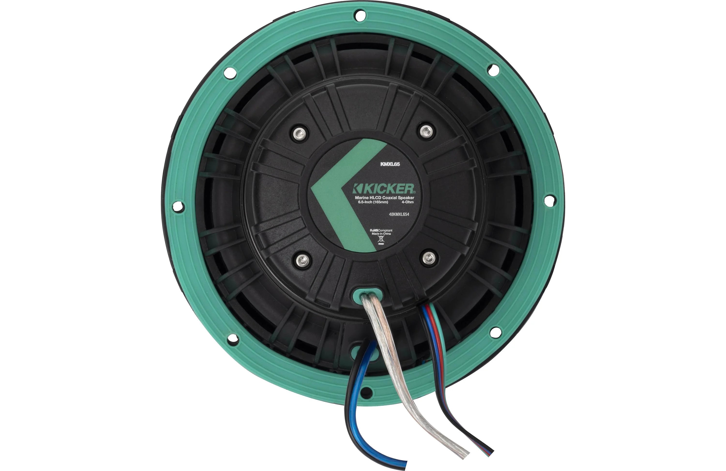 Kicker 48KMXL654 | 6-1/2" marine speakers with white and charcoal grilles