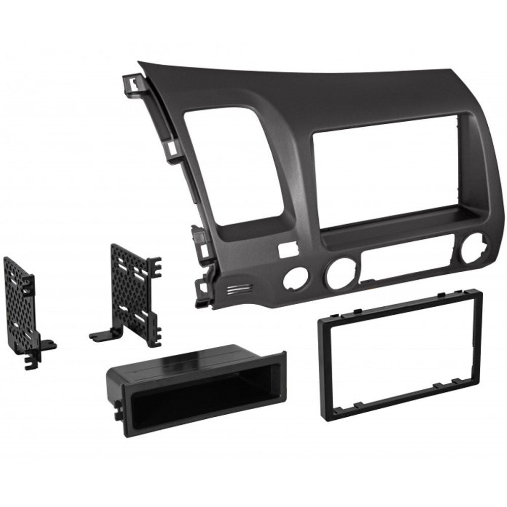 AI/HONK838D | 2006-2011 HONDA CIVIC GUN METALLIC SINGLE ISO w/POCKET or DBL DIN
