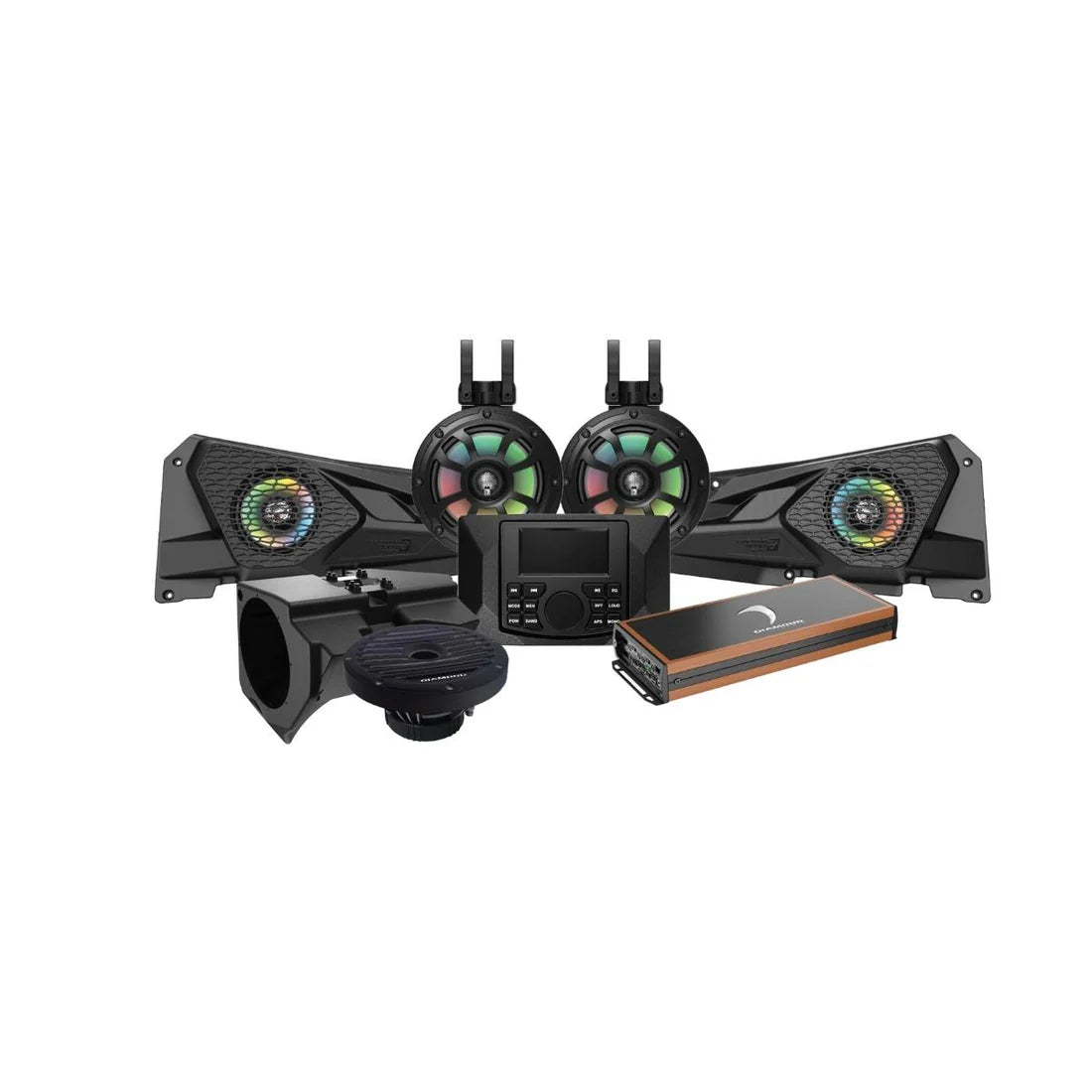 Diamond Audio MSRZRKD32 2-Way Power Sports All Weather Coaxial Speaker 5-Channel Full Range Class D Amplifier