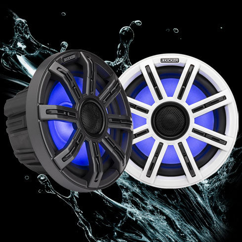 Kicker MSC8 | 2-way 8" marine speakers with RGBW LED lighting